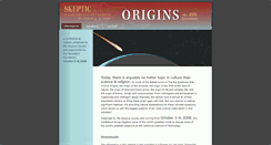 Desktop Screenshot of origins.skeptic.com